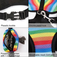HKM-078035 Rainbow Striped Chest Strap - Breathable Sandwich Mesh, Available in S, M, L Sizes