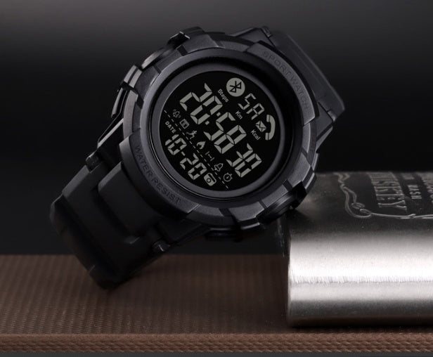 HKM-078355 Men's Waterproof Bluetooth Smart Sports Watch with Step Counter and Multi-Function Features