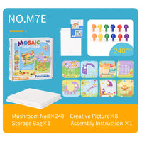 HKM-078419 3D Mushroom Nut Puzzle Building Blocks Set - DIY Educational Toy for Kids Ages 3+