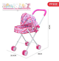 HKM-078483 Cute Mini Baby Doll Stroller Toy for Pretend Play Ages 2-7, Made of Durable Plastic, Ideal for Girls