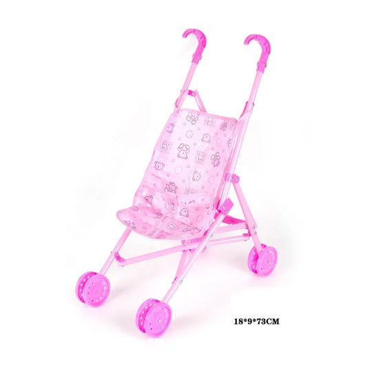 Cute Mini Baby Doll Stroller Toy for Pretend Play Ages 2-7, Made of Durable Plastic, Ideal for Girls