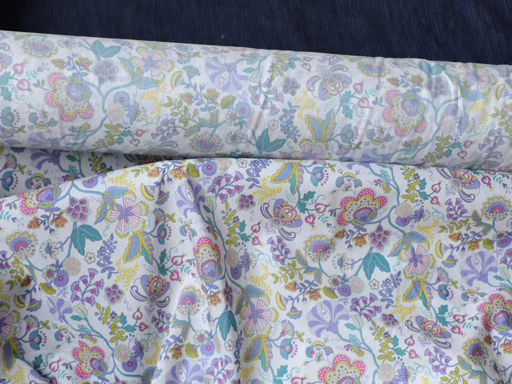 HKM-078675 Long Cotton Printed Fabric - Digital Floral Design for Women's Summer Clothing