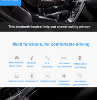 HKM-078739 Wireless Bluetooth Headset with Dual USB Charging Compartment for Car Use