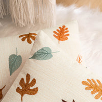 HKM-078803 Autumn Maple Leaf Pumpkin Embroidered Cushion Pillowcase for Living Room