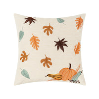 HKM-078803 Autumn Maple Leaf Pumpkin Embroidered Cushion Pillowcase for Living Room