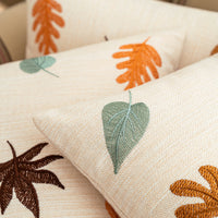 HKM-078803 Autumn Maple Leaf Pumpkin Embroidered Cushion Pillowcase for Living Room