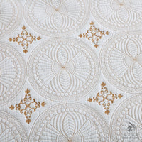 HKM-078995 European-Style Double Thick Cotton Embroidery Bed Cover Set with Pillowcases - Solid Color 3-Piece Set