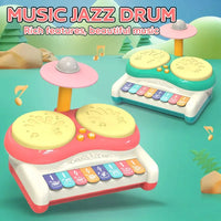 HKM-078995 Multifunctional Baby Jazz Drum Set with Light and Musical Keyboard for Kids