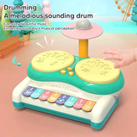 HKM-078995 Multifunctional Baby Jazz Drum Set with Light and Musical Keyboard for Kids