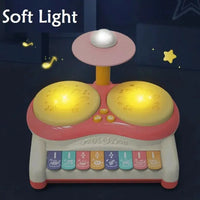 HKM-078995 Multifunctional Baby Jazz Drum Set with Light and Musical Keyboard for Kids