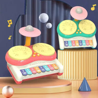 HKM-078995 Multifunctional Baby Jazz Drum Set with Light and Musical Keyboard for Kids
