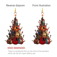 HKM-079123 Guitar-Shaped Acrylic Christmas Tree Decoration Pendant