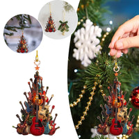 HKM-079123 Guitar-Shaped Acrylic Christmas Tree Decoration Pendant