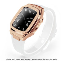 HKM-079507 Stylish Stainless Steel Metal Watch Case with Rubber Strap - Compatible Smart Watch Accessories