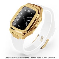 HKM-079507 Stylish Stainless Steel Metal Watch Case with Rubber Strap - Compatible Smart Watch Accessories