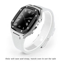 HKM-079507 Stylish Stainless Steel Metal Watch Case with Rubber Strap - Compatible Smart Watch Accessories