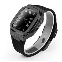 HKM-079507 Stylish Stainless Steel Metal Watch Case with Rubber Strap - Compatible Smart Watch Accessories