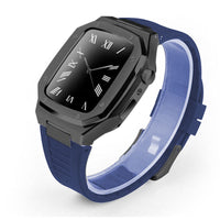 HKM-079507 Stylish Stainless Steel Metal Watch Case with Rubber Strap - Compatible Smart Watch Accessories
