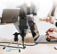 HKM-079699 Desktop Tripod Set with Live Recording Microphone Compatible with iPhone Models