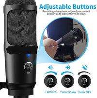 HKM-079699 Desktop Tripod Set with Live Recording Microphone Compatible with iPhone Models