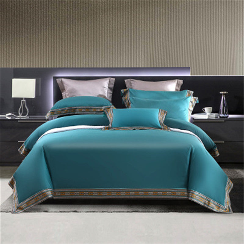 KTX-079763 Digital Style Long-Staple Cotton 4-Piece Quilt Cover Set for 1.5m, 1.8m, and 2.0m Beds