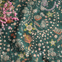 HKM-079827 Long Staple Cotton Digital Printed Fabric for Girls' Dresses - Floral & Plant Patterns, 1M x 1.45M