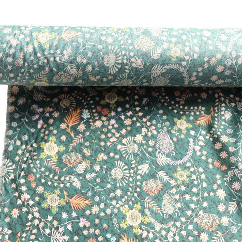 HKM-079827 Long Staple Cotton Digital Printed Fabric for Girls' Dresses - Floral & Plant Patterns, 1M x 1.45M