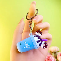 HKM-079827 Mini 3D PVC Ice Cream Cup Keychain Pendant for Bags and Backpacks