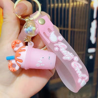HKM-079827 Mini 3D PVC Ice Cream Cup Keychain Pendant for Bags and Backpacks