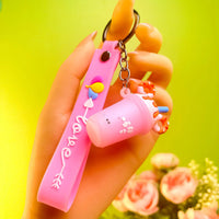 HKM-079827 Mini 3D PVC Ice Cream Cup Keychain Pendant for Bags and Backpacks