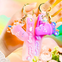 HKM-079827 Mini 3D PVC Ice Cream Cup Keychain Pendant for Bags and Backpacks