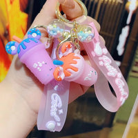 HKM-079827 Mini 3D PVC Ice Cream Cup Keychain Pendant for Bags and Backpacks