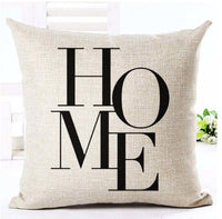 HKM-079827 Nordic Style Black and White Letter Pillowcase - Soft Short Plush Cushion Cover 45x45cm