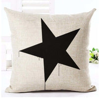 HKM-079827 Nordic Style Black and White Letter Pillowcase - Soft Short Plush Cushion Cover 45x45cm