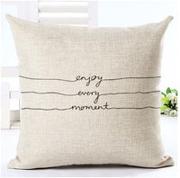 HKM-079827 Nordic Style Black and White Letter Pillowcase - Soft Short Plush Cushion Cover 45x45cm