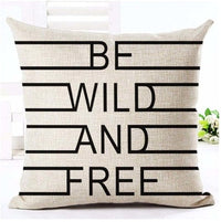 HKM-079827 Nordic Style Black and White Letter Pillowcase - Soft Short Plush Cushion Cover 45x45cm