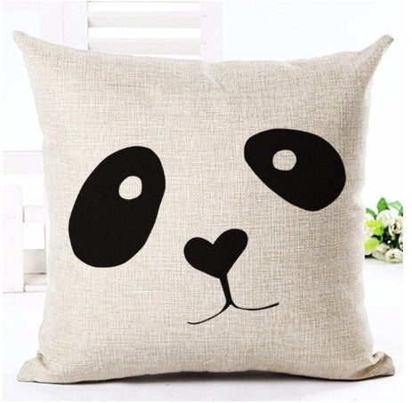 HKM-079827 Nordic Style Black and White Letter Pillowcase - Soft Short Plush Cushion Cover 45x45cm