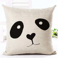 HKM-079827 Nordic Style Black and White Letter Pillowcase - Soft Short Plush Cushion Cover 45x45cm