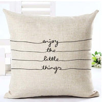 HKM-079827 Nordic Style Black and White Letter Pillowcase - Soft Short Plush Cushion Cover 45x45cm