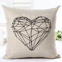 HKM-079827 Nordic Style Black and White Letter Pillowcase - Soft Short Plush Cushion Cover 45x45cm