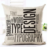 HKM-079827 Nordic Style Black and White Letter Pillowcase - Soft Short Plush Cushion Cover 45x45cm
