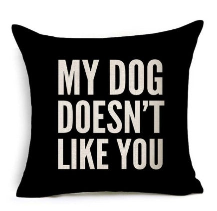 HKM-079827 Nordic Style Black and White Letter Pillowcase - Soft Short Plush Cushion Cover 45x45cm