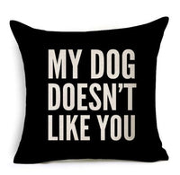 HKM-079827 Nordic Style Black and White Letter Pillowcase - Soft Short Plush Cushion Cover 45x45cm