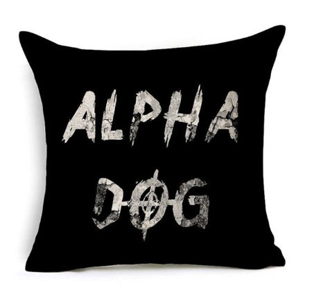 HKM-079827 Nordic Style Black and White Letter Pillowcase - Soft Short Plush Cushion Cover 45x45cm