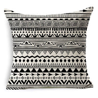 HKM-079827 Nordic Style Black and White Letter Pillowcase - Soft Short Plush Cushion Cover 45x45cm