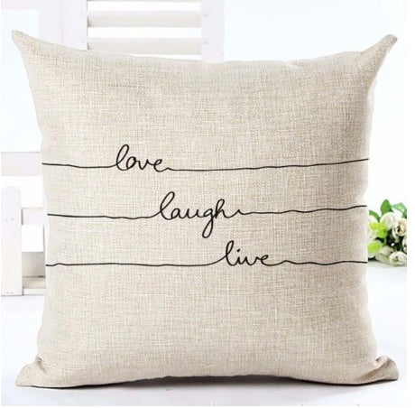 HKM-079827 Nordic Style Black and White Letter Pillowcase - Soft Short Plush Cushion Cover 45x45cm