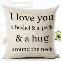 HKM-079827 Nordic Style Black and White Letter Pillowcase - Soft Short Plush Cushion Cover 45x45cm