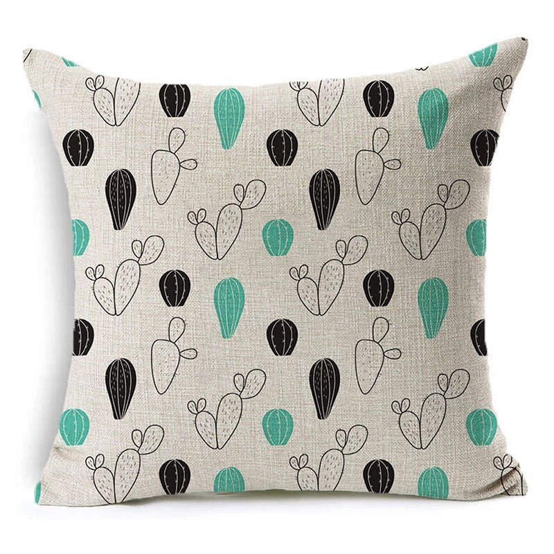 HKM-079827 Nordic Style Black and White Letter Pillowcase - Soft Short Plush Cushion Cover 45x45cm
