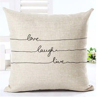 HKM-079827 Nordic Style Black and White Letter Pillowcase - Soft Short Plush Cushion Cover 45x45cm