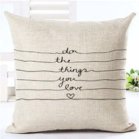 HKM-079827 Nordic Style Black and White Letter Pillowcase - Soft Short Plush Cushion Cover 45x45cm